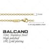 092a066a-1310-44a5-b1de-9102e850a6c4 Belcher – Nemesacél roló lánc típusú karkötő 18K arany bevonattal – 3 mm