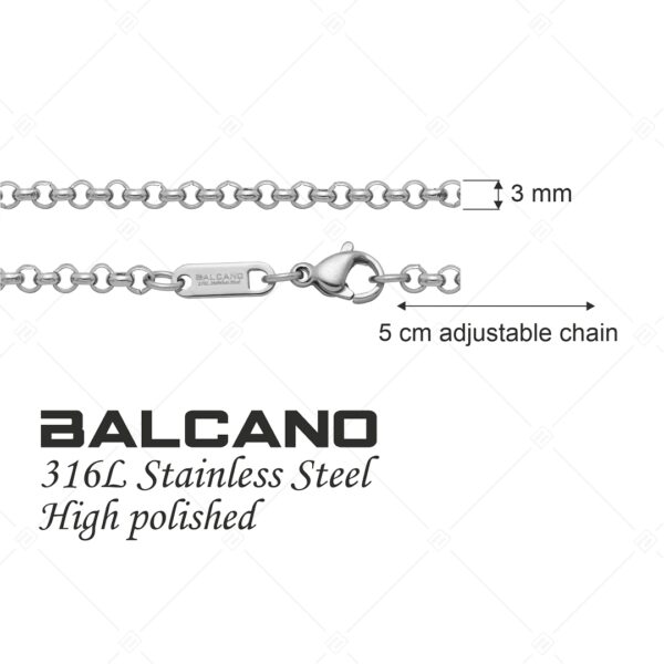0fce877d-fe40-4d70-af62-5aa9c34003f2 Belcher – Nemesacél roló lánc típusú karkötő magasfényű polírozással – 3 mm