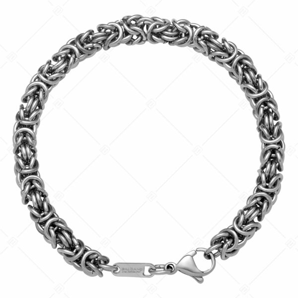 King’s Braid – Nemesacél kerek szemes királylánc, bizánci karkötő, magasfényű polírozással – 6 mm