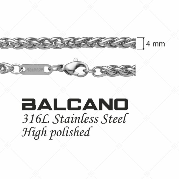 Braided – Nemesacél fonott láncos karkötő magasfényű polírozással – 4 mm