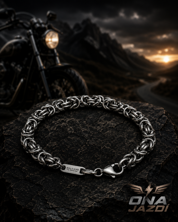 King’s Braid – Nemesacél kerek szemes királylánc, bizánci karkötő, magasfényű polírozással – 6 mm
