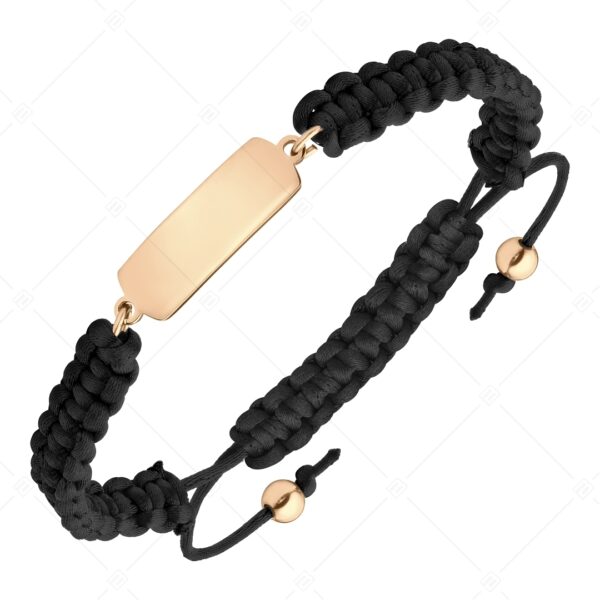 b1b0db47-2aa4-4733-bcdb-ad7d6213257b (2) Friendship – Barátság karkötő téglalap alakú nemesacél gravírozható fejrésszel, 18K rozé arany bevonattal