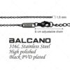 Cable Chain – 1,5 mm, nemesacél fekete anker szett