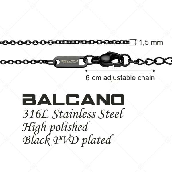 Cable Chain – 1,5 mm, nemesacél fekete anker szett