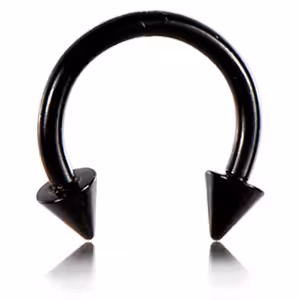 fekete-pvd-patko-piercing-tuske-vegzodesekkel Venom – Fekete PVD patkó piercing, tüske végződésekkel