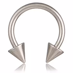 orvosi-acel-patko-piercing-tuske-vegzodesekkel Horn – Orvosi acél patkó piercing, tüske végződésekkel