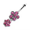 rozsaszin-koves-dupla-viragos-koldok-piercing Bloom – Rózsaszín köves dupla virágos köldök piercing