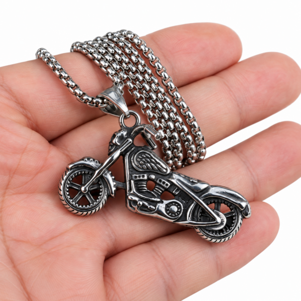 Rider1 RIDER – Motoros nemesacél medál+ajándék 60 cm-es nemesacél nyaklánc