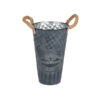 Loretta – Fém váza kötél füllel, szürke