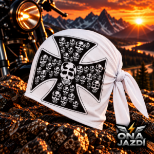 Ironreaper Iron Reaper – Vaskeresztes, koponyamintás bandana fejpántos sál