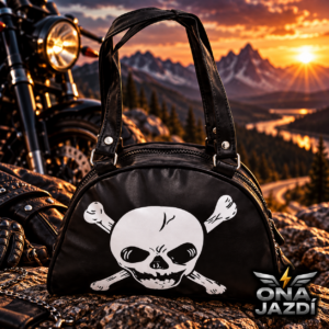 Skullride Skullride – Fekete koponyás, felső fogantyús táska
